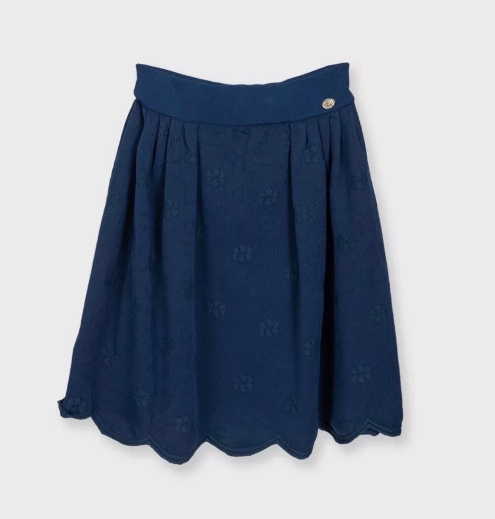 NWOT Chanel Blue Textured Knit Skirt - Elegant & Chic FR 36